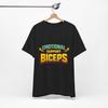 Funny Emotional Support Biceps Unisex Tee Shirt, Gym Enthusiast, Fitness, Bodybuilding, Weightlifting, Gift For Husband