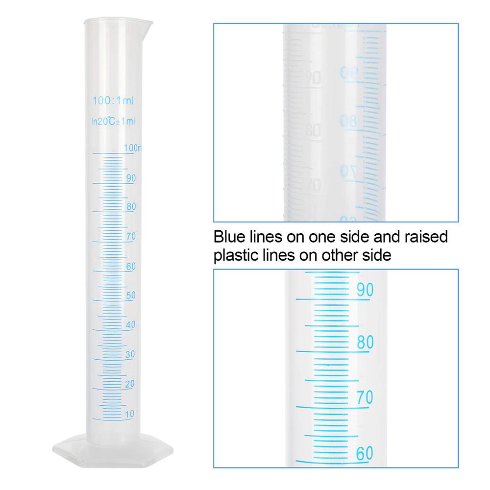 1 Set for Measuring Plastic Measuring Cylinders, Graduated Cylinders Clear Graduated Cups Gas Cylinders Laboratory Tools