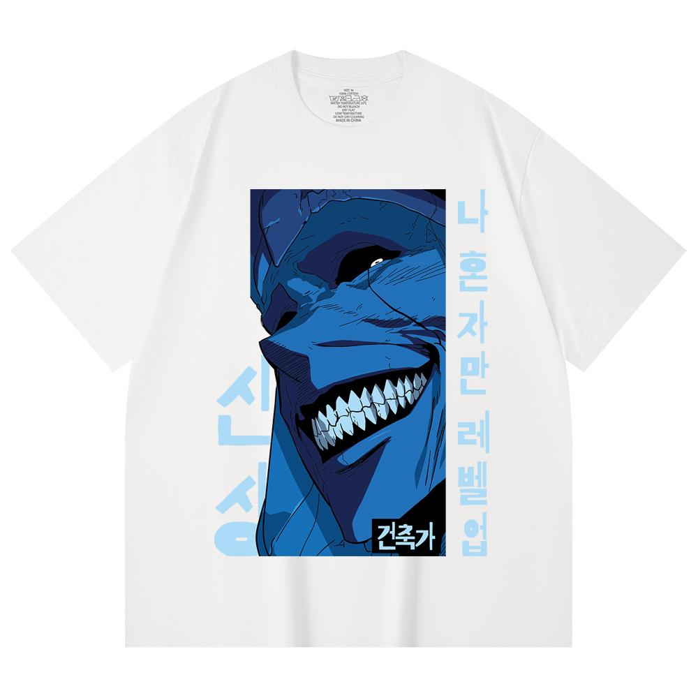 230 Gsm 100% Cotton Solo Leveling V16 Print Unisex Heavy Cotton T Shirt