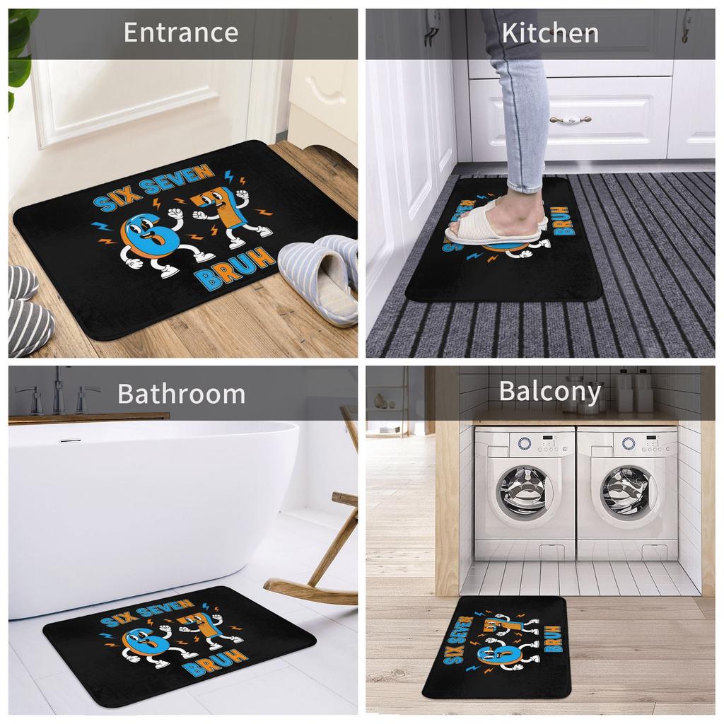 67 Six Seven 6-7 - Funny Italian Brainrot Doormat Non-Slip Bathroom Kitchen Mat Garden Garage Floor Door Entrance Carpet Rug