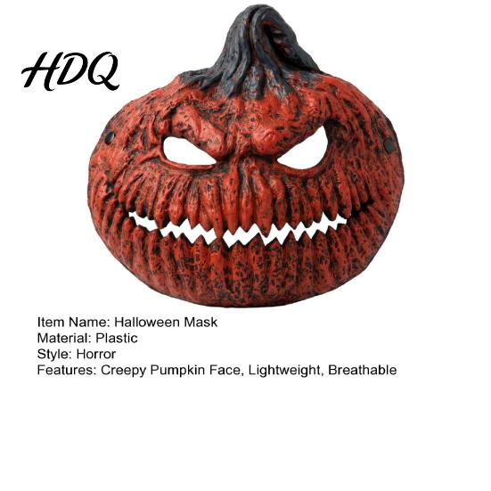 No Sweat Halloween Face Mask Pumpkin Mask, Scary Jack O Lantern for Party, Lightweight Horror Cosplay Adults, Adjustable Strap Trick or Treat