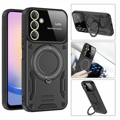 For Samsung Galaxy A25 5G Case Stand Holder Magnet Magsafe Wireless Charge Shockproof Armor Cases For Galaxy A25 A 25 Global
