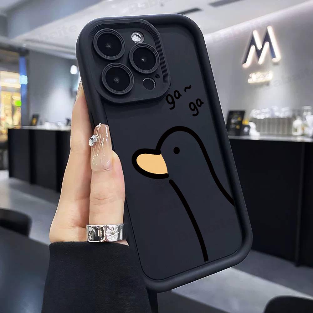 Cartoon Ente Gans Handyhülle für iPhone 17e 17 16e 16 15 14 13 12 11 Air Pro Max Mini XR XS X 7 8 6 6s Plus Weiche TPU-Rückseite