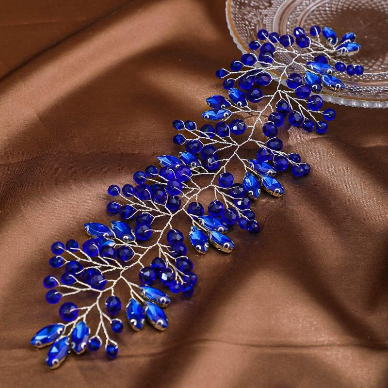 Crystal Headband Tiara Bridal Updo Wedding Headpiece Hair Accessories Handmade Beaded Back Comb Accessory
