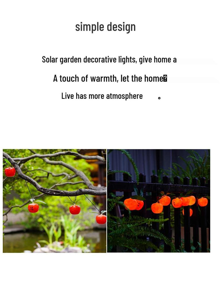 Waterproof Solar Fruit String Lights: Apple & Orange Harvest Festival Decoration