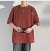 Men's Summer Cotton-Linen Short-Sleeve Chinese Style Embroidered Casual T-Shirt