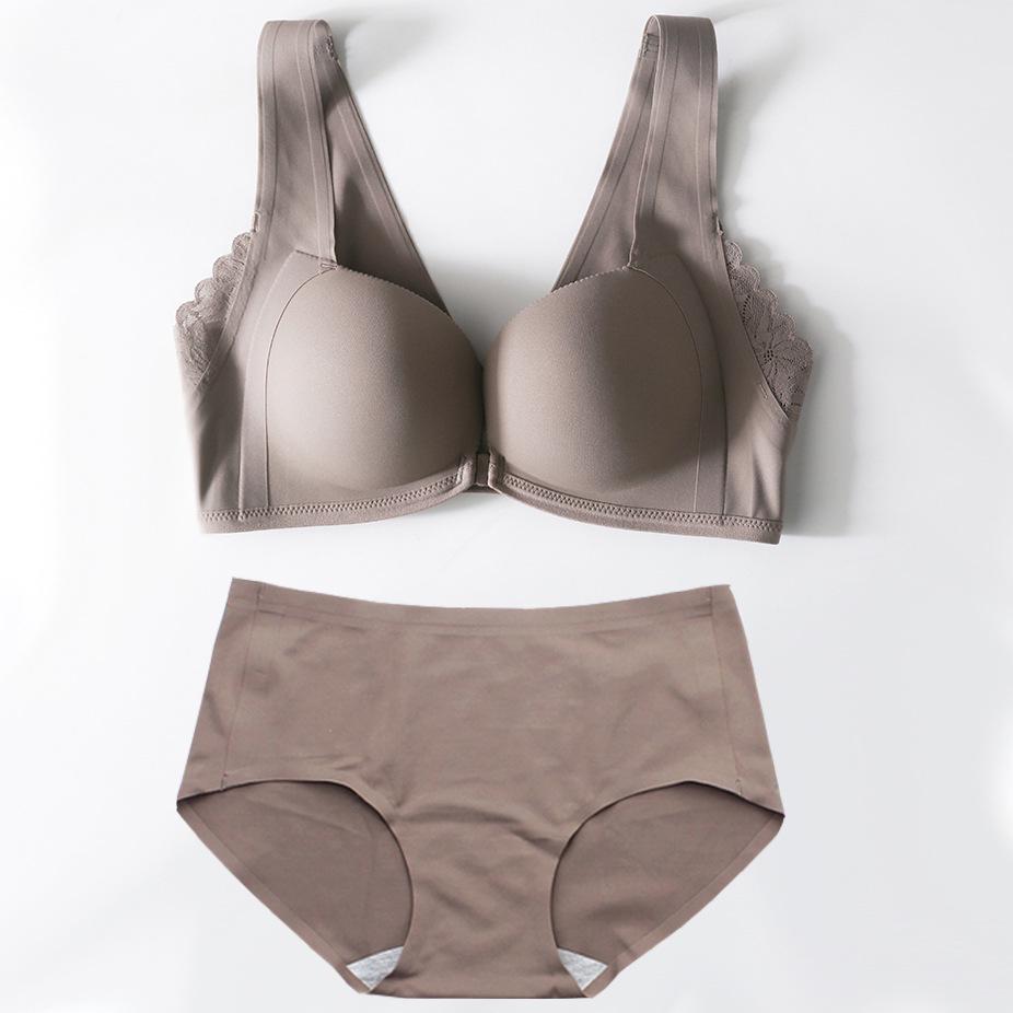 Japanese Light Cotton Seamless Front Buckle Bra - Thin, No Steel Ring, for Small Busts