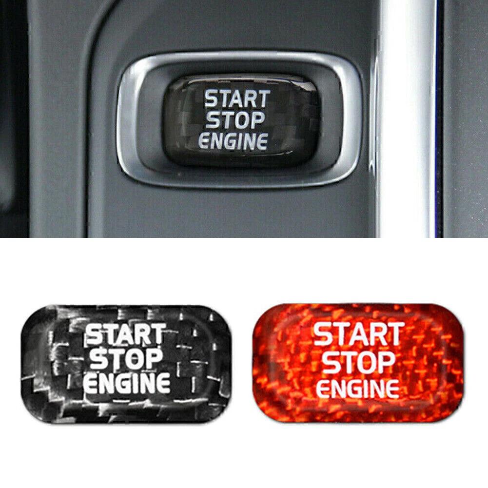 Start Button Trim Carbon Start Button Lightweight Construction Non-damaging Design For Volvo XC60 2009-2017 Red