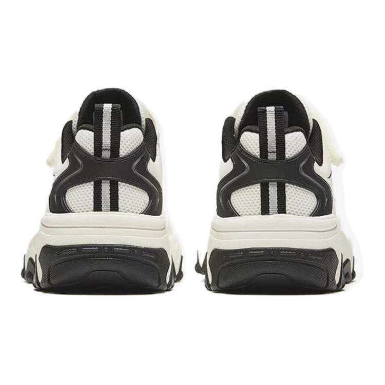 Anta Kids Retro Sports Non-Slip Durable Low-Top Running Shoes Kids Sneakers Ivory-White Basic-Black A12438845-5