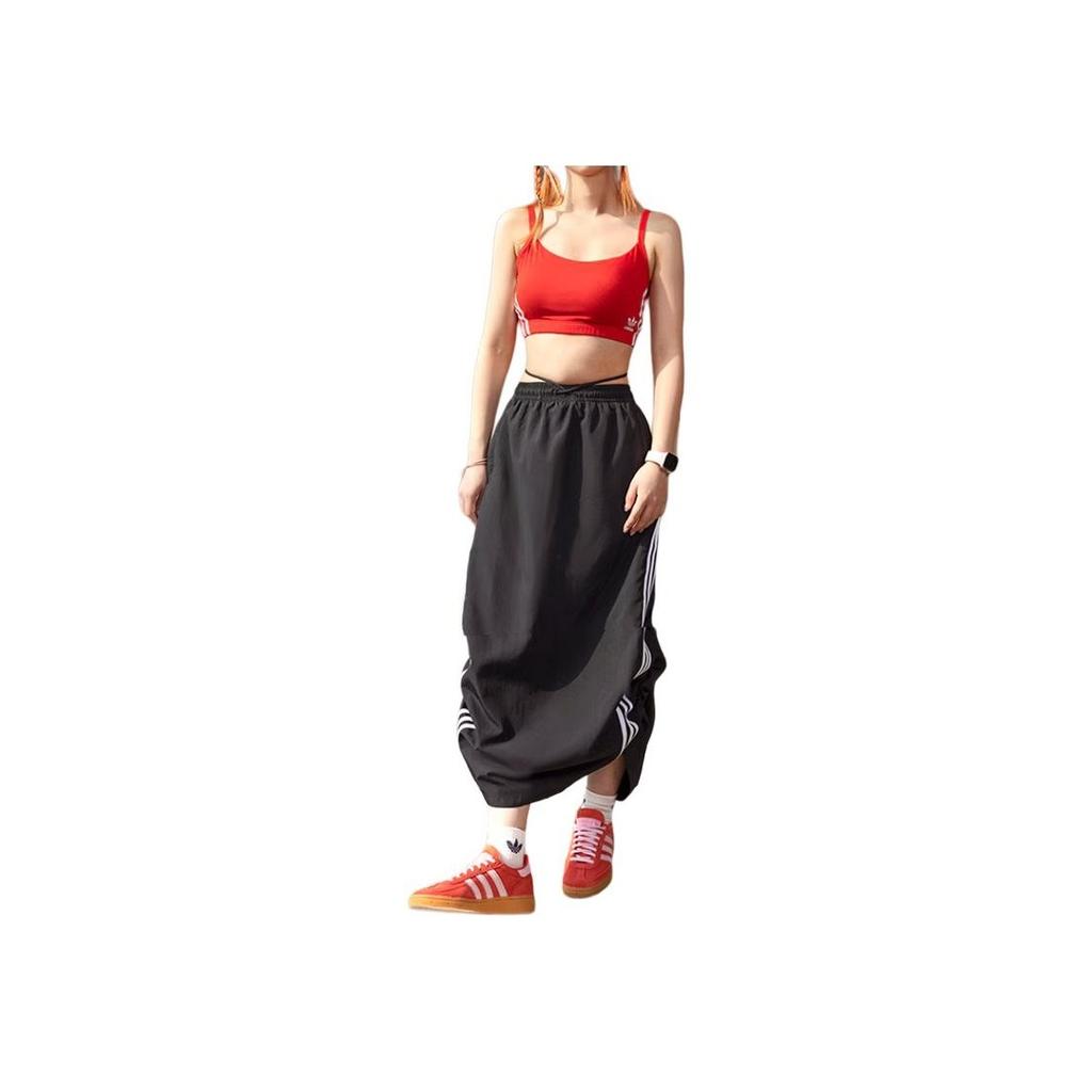 Adidas Originals 3-Stripes Patchwork Casual Long Skirt Women Bottoms Black JC6123