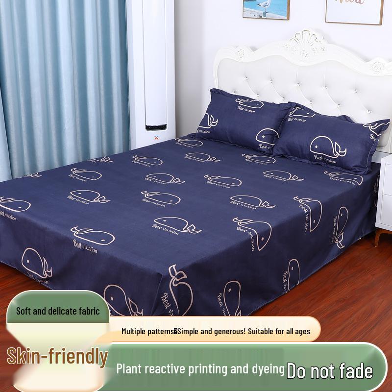 Cotton Dormitory Bedding Set: 3-Piece Quilt Cover and Single Sheet for Student Single Bed.