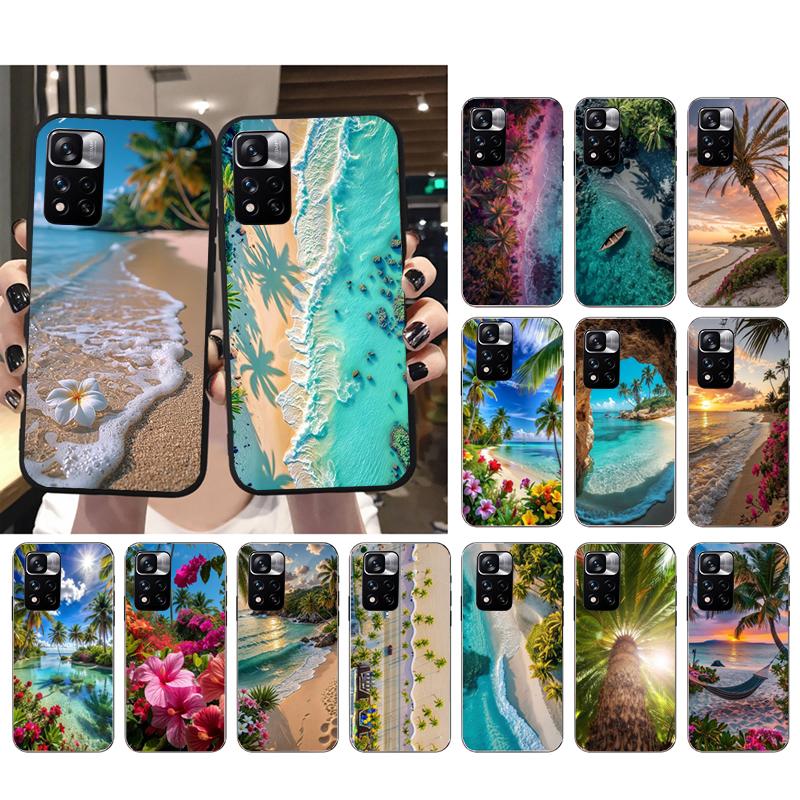 Phone Case For Xiaomi Poco C71 15T 14T Pro Redmi note 15 14 14 13 Pro Redmi A5 15C 13C palm Tree Sea Beach