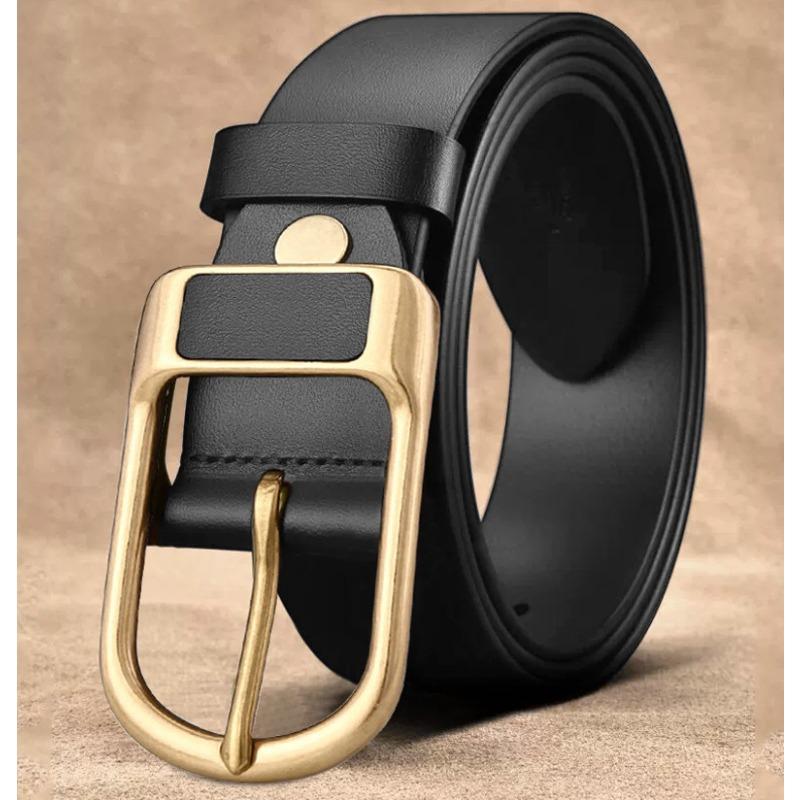 Retro Belt for Men Genuine Leather Casual Business Simple Cowhide Belt for Men Middle Aged and Young Men Fashionable Versatile Pin Buckle Belt