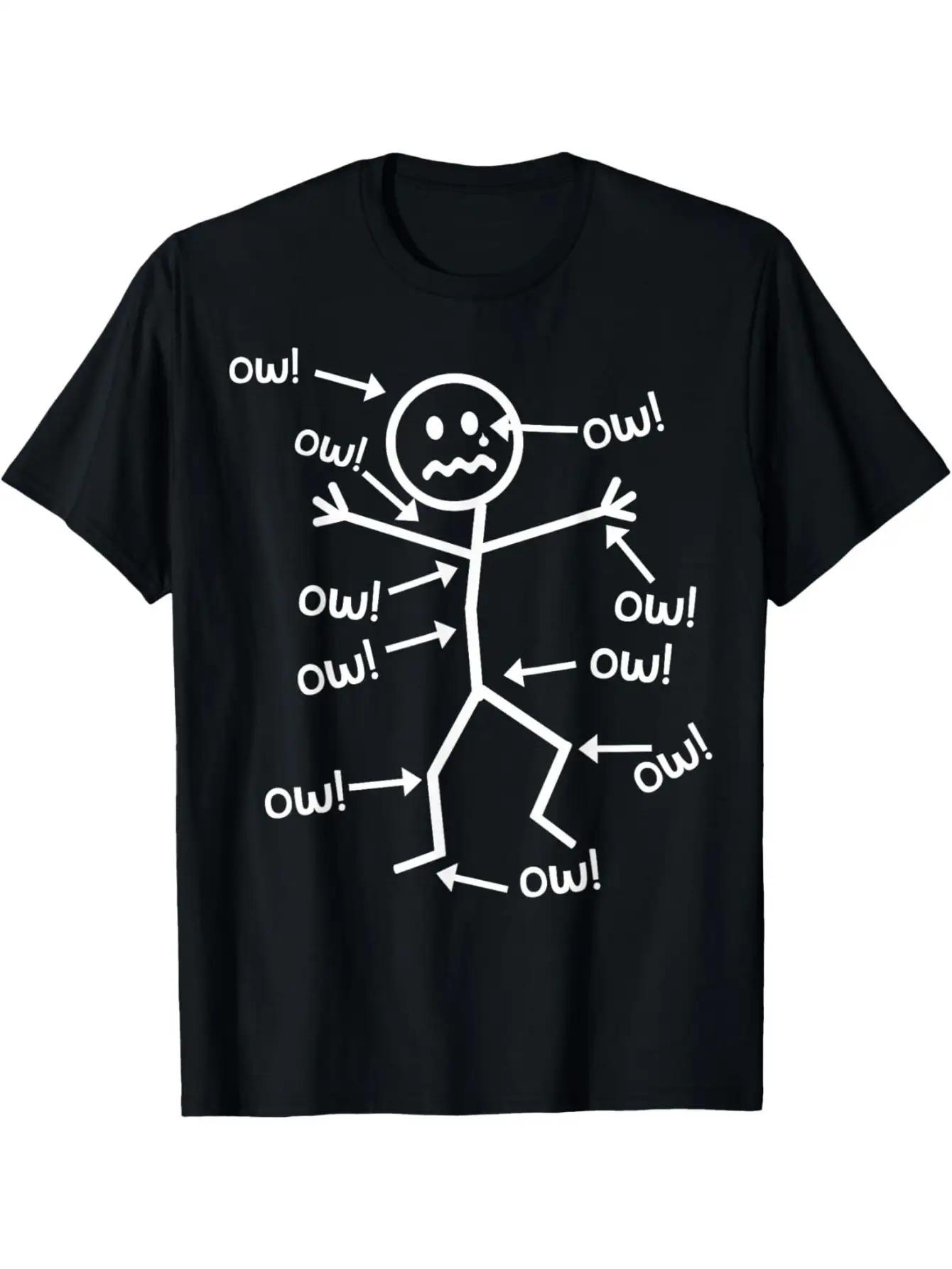 Ow Ow Ow Interesting Chronic Pain Awareness T-Shirt - Men S Casual Tee XXL