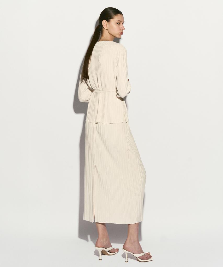 RE RHEE Pleated Maxi Skirt