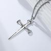 Vintage Punk Stainless Steel Cross Pendent Necklace for Men Gold Plated Jewelry