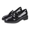 Fashion Pointed Toe Japanned leather shoes woman British thick heel oxford shoes lady height increasing flats office loafers big size42