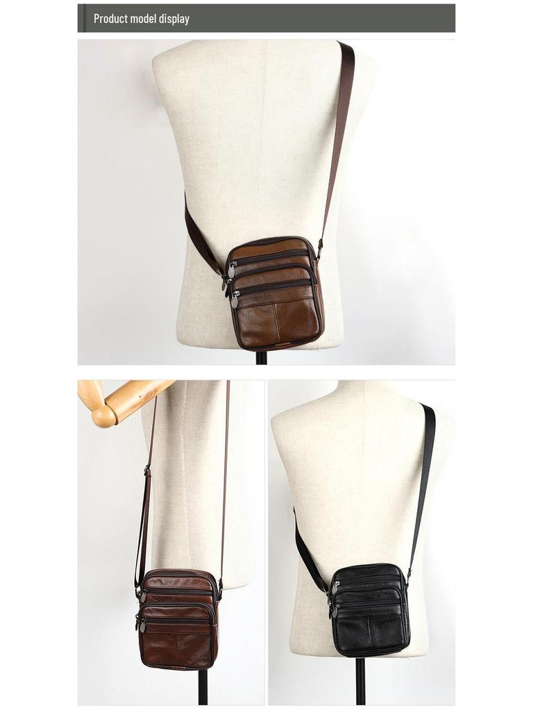 Klasyczna męska torba na ramię z prawdziwej skóry do codziennych dojazdów do pracy