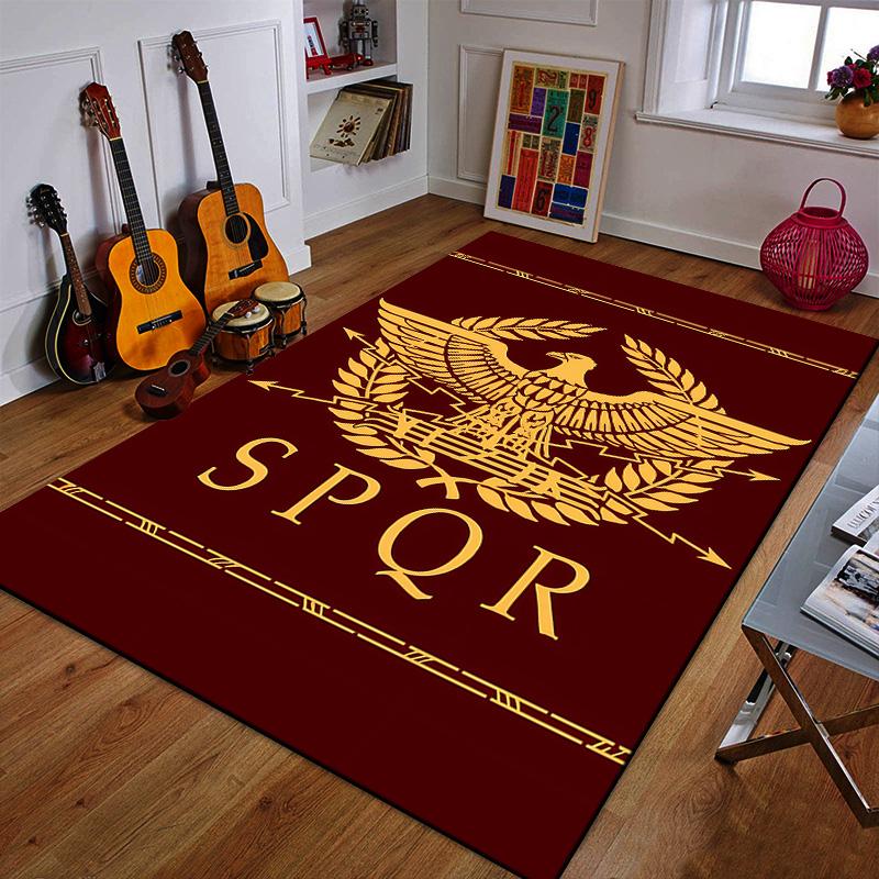 Roman Eagle Emblem with SPQR Design Patterned Carpet a Non Slip Rug Suitable for All Seasons and Any Setting, Gift