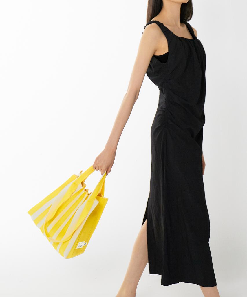 Pleatsmama Two-Way Shopper Bag Yellow Stripe