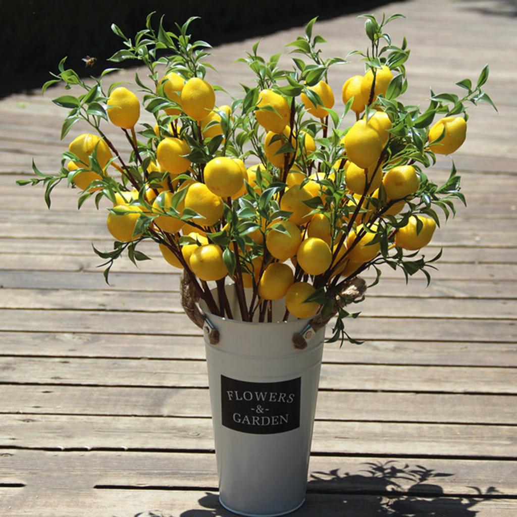1/3/5/10pcs Simulation Lemon Branch Artificial Flowers Home Photography Props Fake Plants Lemon Fruit Home Flower Arrangement