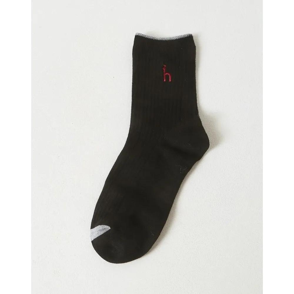 [26SS] Brown Line Color Block Cotton Blend Mid-calf Socks 3-Piece Set HISS6E230W2