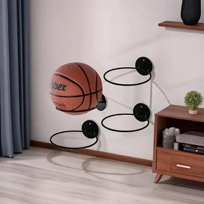 1 peça/2 peças Suporte de Exibição de Bola Esportiva de Metal Montado na Parede Para Basquete, Futebol, Voleibol, Prateleira de Armazenamento de Parede Durável