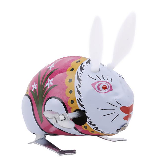 1Pc cute tin wind up clockwork toys jumping rabbit classic toy BS