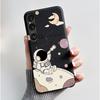 For Sony Xperia 1 VI VII Case Aesthetic Cute Cat Astronaut Soft Silicone Black TPU Back Cover Slim thin Shockproof Shell Fundas