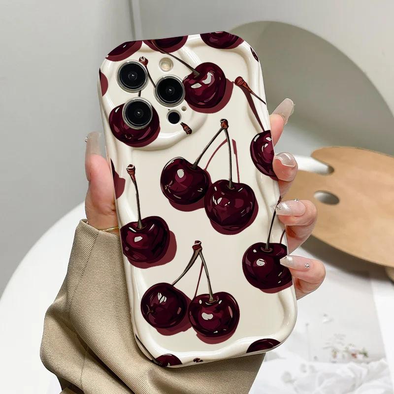 Genomskinligt vinrött körsbärsfodral för Huawei Honor 400 200 Pro 90 Lite X5C X7D X9DX6B X8B X7B X9B X5B X6C X8C X6A X8A X7A X9C X5