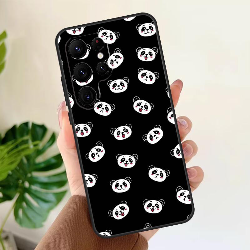 Panda Animal Soft Case For Samsung Galaxy S25 S21 S22 S23 S24 Ultra S9 S10 Plus S20 FE S24 FE Phone Cover