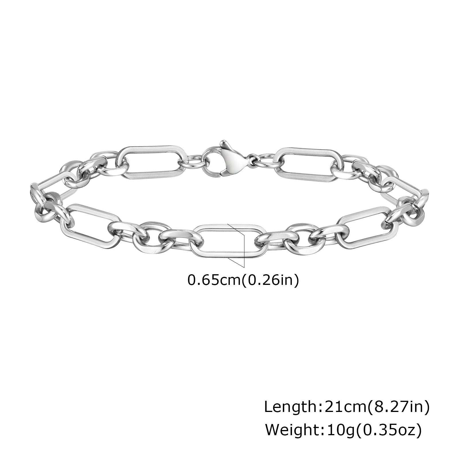 Trendy Men s Bracelet,Anti Allergy Stainless Steel Chain Links Wristband,Hip Hop Trendy Jewelry Gifts to Father BBF