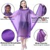 Raincoats Ponchos for Kids, 2 Pack Emergency Rain Jacket with Hood for Boys Girls Disney Travel Outdoors