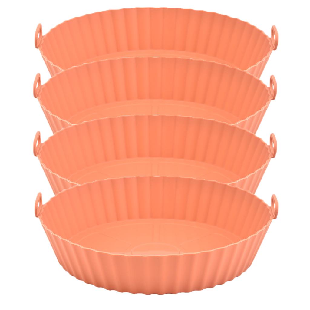 4pcs Silicone Air Fryer Pot Baking Tray Pans Fried Chicken Silicone Mold Basket Mat Airfryer Replacement Kitchen Accessories