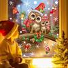 Christmas Owl Branch Wall Stickers Living Room Glass Window Mural Bedroom Decor Self Adhesive Animal Decals Home Decoration