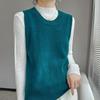 Women's Spring/Autumn Pure Wool Sleeveless Knit Cardigan Vest