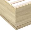 LED Bed Frame in Sonoma Oak 200x200 cm Particleboard