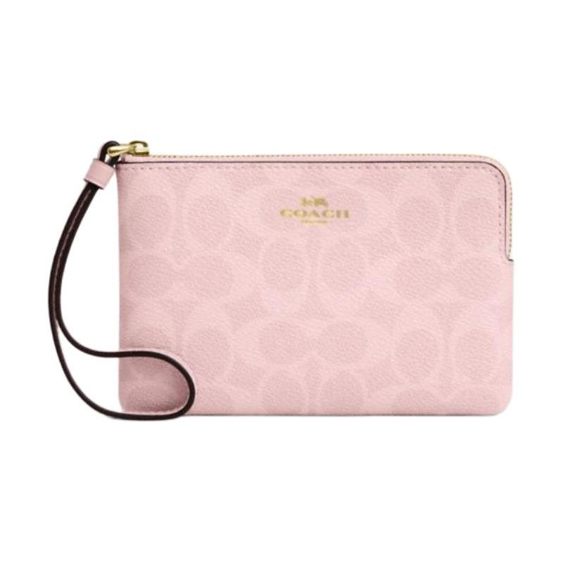 COACH 16 Classic Brand Logo Artificial Leather Clutch Small Women’s Pink розовый