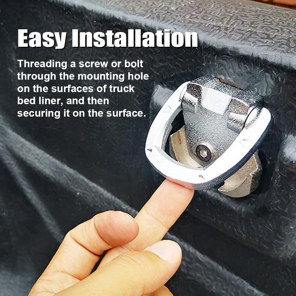 Xtahdge Heavy Duty Nickel Alloy D-Ring Tie Down Anchor for Pickup Truck Heavy Duty