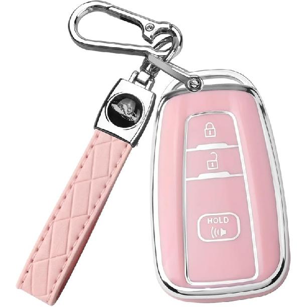 Für Toyota 4Runner Schlüsselanhängerhülle Mit Schlüsselring Kompatibel Mit 2016-2024 RAV4 Camry Prius Prado Highlander Avalon