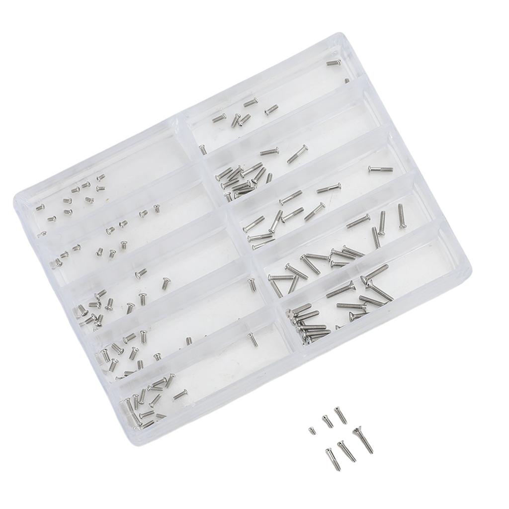 Mini Screw Kit Tiny Self Tapping H Shaped Electronic Screws Assortment Kit for Sunglasses Watch Repair Stainless Steel