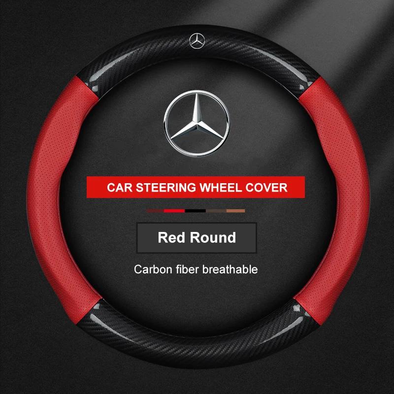 Car Steering Wheel Cover For Mercedes Benz A B C E S Class AMG GLA GLB GLC GLE CLA CLS SLC GLS GLK SLK Vito ML Pilot A45 C43 C63 BD1