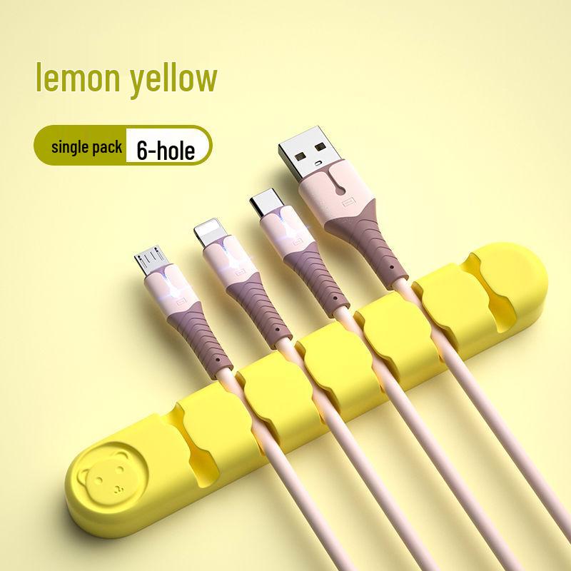 Little Bear Self-Adhesive Cable Organizer for Desktop and Wall