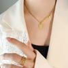 Couples Day Gift Collarbone Chain Women'S Fashion Versatile Lettering Square Geometric Necklace Spice Girl Accessories