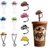 10pcs Silicone Cowboy Straw Cover Cap Cowboy Hat Straw Topper 10mm Reble Western Cup Accessories Silicone Tumbler Straws Toppers 30 40 Oz