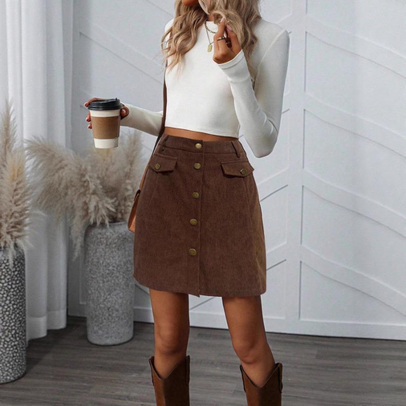 Women's Skirt Solid Color High Waist Fashion Versatile Straight Skirt 2025 Autumn and Winter New Style