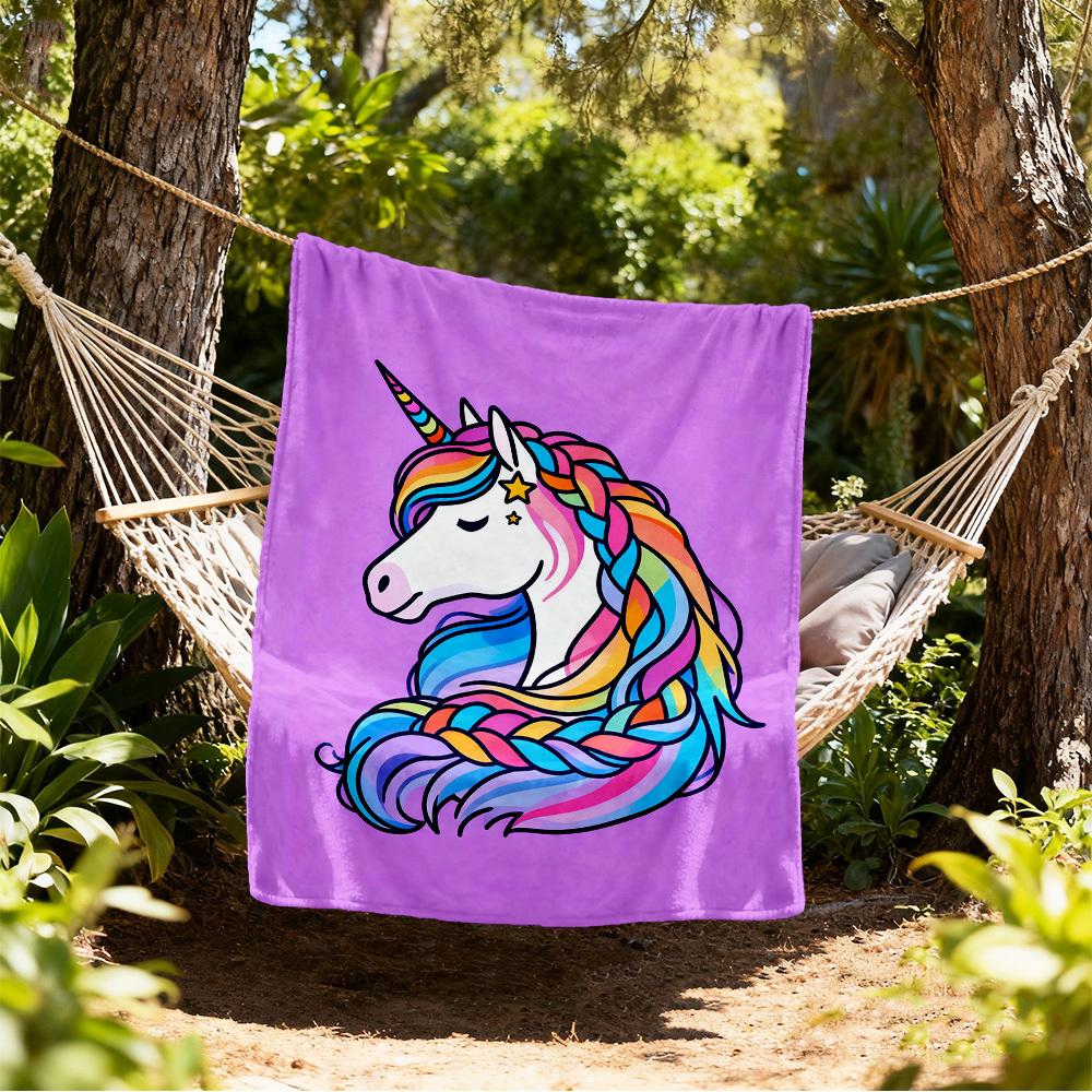 

Rainbow Unicorn Outdoor Flannel Blankets, Outdoor travel, Home Blankets, Fan Gifts,Suitable for All Seasons, Christmas Gifts. R1127180 80x120cm