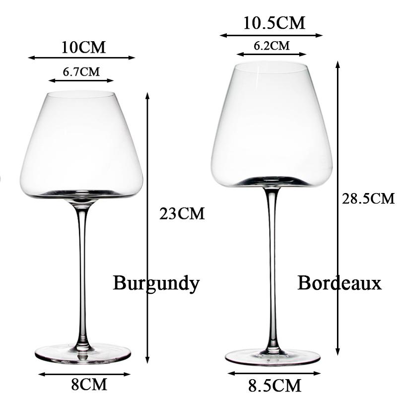 2PCS High-end Large Capacity Bordeaux Burgundy Red Wine Glass Cup Bar Restaurant Wedding Party Wine Set Household Drinkware Gift