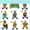 Brinquedo Infantil Kf6196 Tartaruga Ninja Da Vinci Blocos de Construção Plástico Abs Não Elétrico Faça Você Mesmo