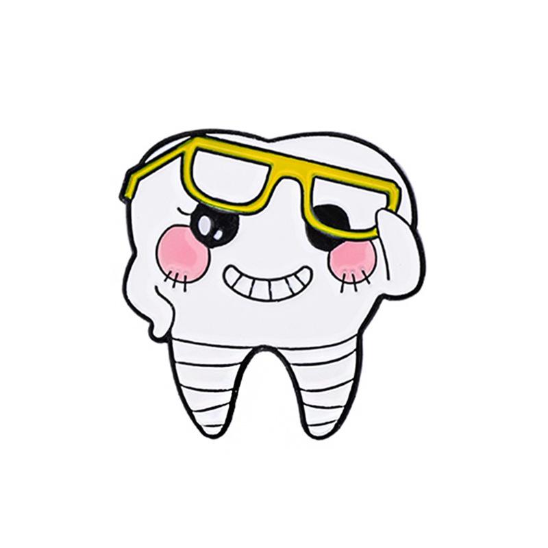 Chic White Toothbrush Brooch: Love Your Smile & Happy Brushing